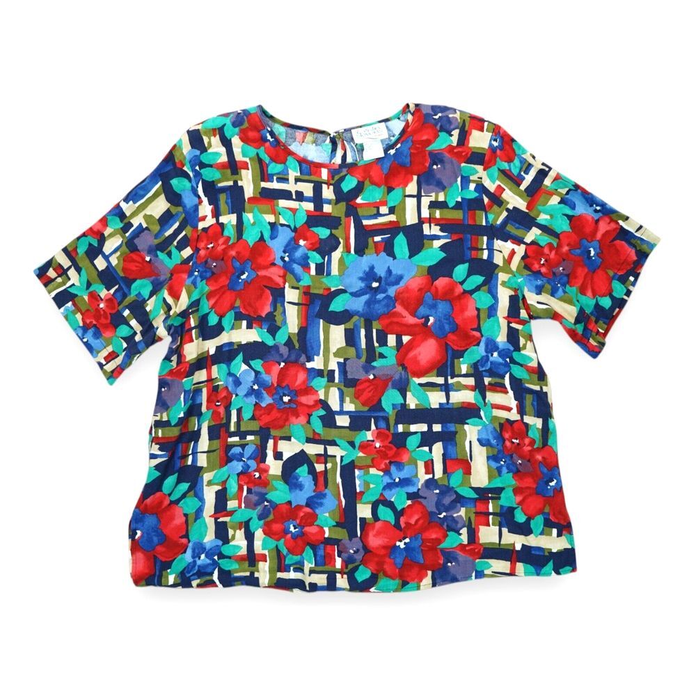 Vintage Cristin Stevens Woman Set Blouse &‎ Skirt Floral All Over Print Size 20